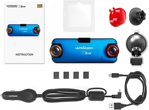 Vista 4 de UltraDash Z3+ Commercial Edition - Cámara de tablero de doble lente para viaje compartido, taxi, camión, ambulancia, policía, conductores