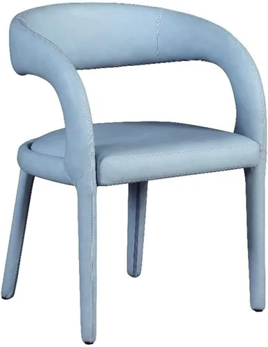 Vista 14 de Meridian Furniture 987Black-C Sylvester Collection Modern Silla de comedor tapizada de cuero vegano contemporáneo con respaldo redondeado, 23.5