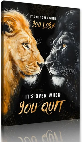 Vista 52 de Inspirational Hustle Wall Art - Lion Head withEncouraging Quotes Canvas Print Motivational Wall Decor, Black and White Office Picturtes Success