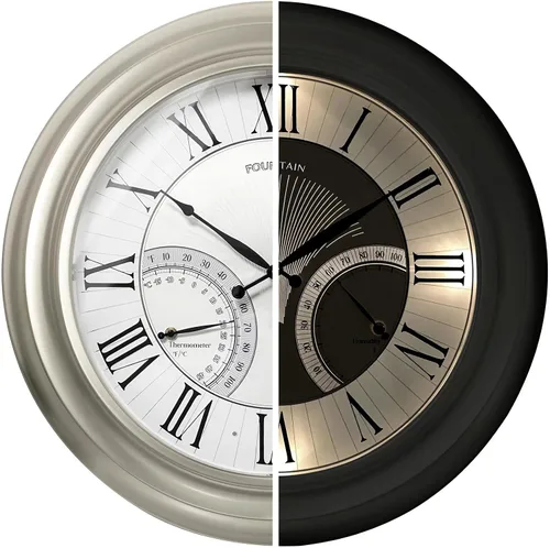 Vista 10 de Reloj iluminado para interiores y exteriores de 18 pulgadas con sensor inteligente y luz nocturna, impermeable, reloj de pared grande con termómetro