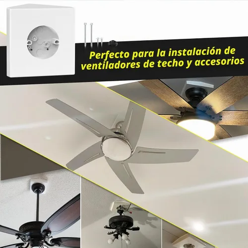 Vista 7 de Caja de Montaje de Ventilador, Soporte de Montaje de Ventilador de Techo, Caja de Montaje de Ventilador de Techo, Kit de Montaje de Ventilador