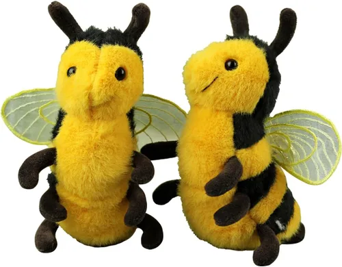 Vista 7 de Lindo y suave peluche realista de abeja melífera, juguete de peluche de abejorro de 6 pulgadas, juguetes de peluche para cumpleaños, Navidad