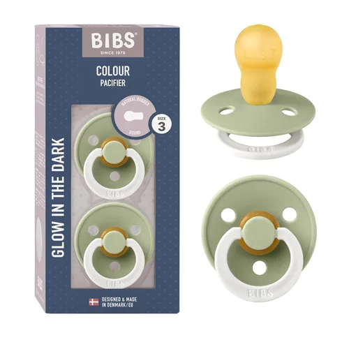 Vista 141 de BIBS - Paquete de 2 chupetes para bebés, goma natural libre de bisfenol A, hechos en Dinamarca, colección Colour, para bebés de 18+ meses, azul bebé