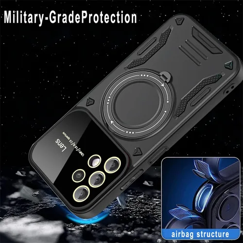 Vista 5 de Funda para Samsung Galaxy A13 5G / A04 / A04S con protector de lente de cámara, protección contra caídas de grado militar a prueba de golpes