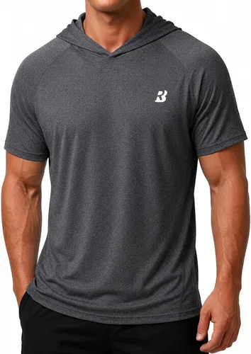Vista 8 de Roadbox Sudadera con capucha de manga corta para hombre, ligera, de secado rápido, con protección solar Quick Dry, Breathable, Moisture Wicking, Sun