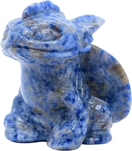 Vista 12 de Estatua de cráneo sin dientes de 2" de cristales curativos y piedras Reiki, escultura de animal tallada a mano, figuritas de dragón volador