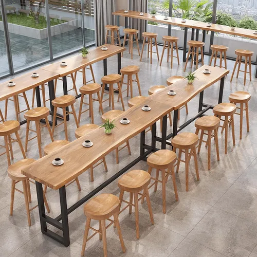 Vista 2 de Mesa de bar de madera maciza, mesa de bistró, mesa alta, mesa de desayuno, mesa de pub, muebles de cocina para sala de estar, comedor, cafetería