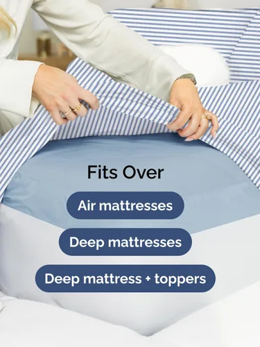 Vista 141 de Extra Deep Twin XL Sheet Set - 3 Piece College Dorm Room - White 01-Blanco