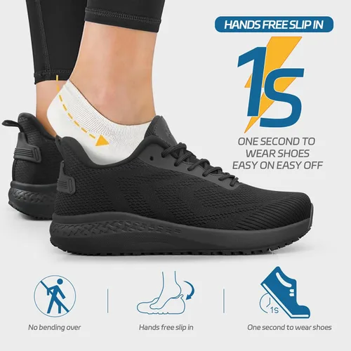 Vista 5 de Zapatos antideslizantes para hombre, para servicio de alimentos, antideslizantes, zapatos de trabajo para hombre, en restaurante, cocina, chef