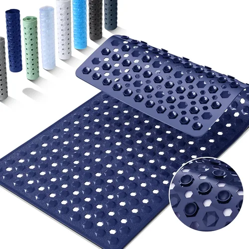 Vista 13 de Yimobra Tapete Cuadrado Antideslizante para Piso de Ducha, 21"x21" Tapete para Bañera Lavable a Máquina, Suave para los Pies, Tapete de Baño