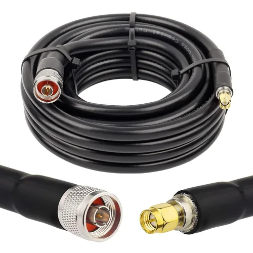 Vista 10 de XRDS -RF Cable SMA a N de 2 pies, conector N-macho a SMA-macho Cable de extensión KMR400 de baja pérdida