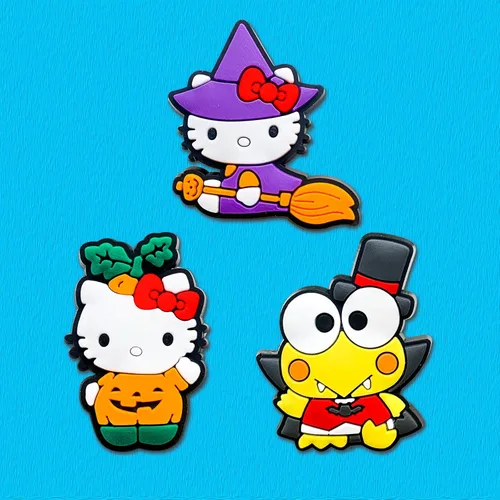 Vista 5 de Lovelitlesix Dijes de decoración de zapatos de dibujos animados para decoración de sandalias, dijes de dibujos animados de Halloween para niños