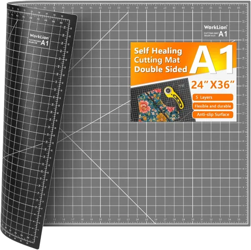 Vista 15 de WorkLion Alfombrilla de corte autorreparable: alfombrilla de corte artesanal de doble cara de 12 x 18 pulgadas para costura, tela, acolchado. Tabla