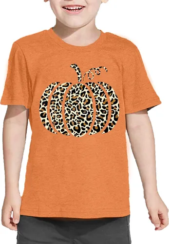 Vista 3 de Toddler Boys Girls Halloween Shirts Pumpkin T Shirt Kids Short Sleeve Cute Graphic Tee Tops