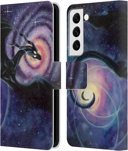 Vista 72 de Head Case Designs Officially Licensed Carla Morrow Galactic Entrancement Dragons Leather Wallet Case Compatible with Samsung Galaxy A07 4G