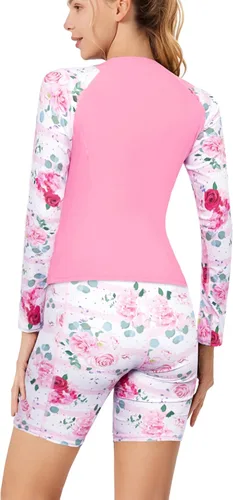 Vista 3 de JACK SMITH Traje de baño de 3 piezas de manga larga con cremallera frontal, tankini UPF 50 para mujer