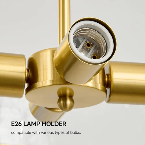 Vista 7 de Lámparas modernas del comedor del tambor del oro, 22" luces texturizadas Oro cepillado