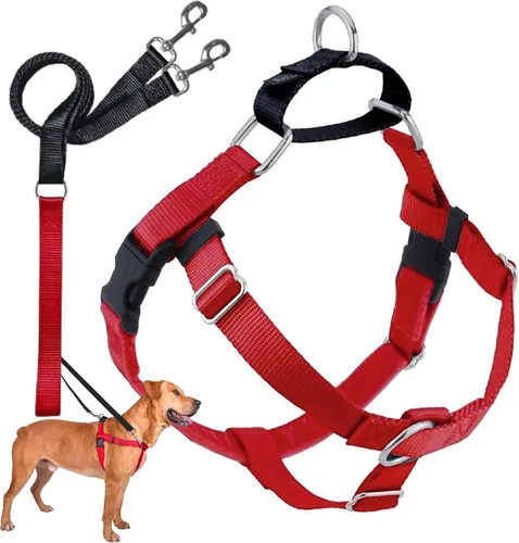 Vista 31 de 2 Hounds Design Freedom - Arnés para perro sin tirones, arnés ajustable y correa, fácil de caminar y control cómodo, se adapta a perros pequeños