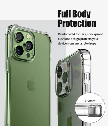 Vista 3 de GOOSPERY Crystal Shield - Funda compatible con iPhone 14 Pro Max, tecnología a prueba de golpes, antiamarilleo, protección de borde elevado