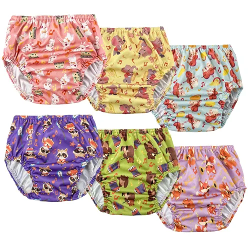 Vista 9 de BISENKID Paquete de 6 fundas impermeables de plástico para ropa interior para entrenamiento de orinal y buen elástico para ropa interior de plástico