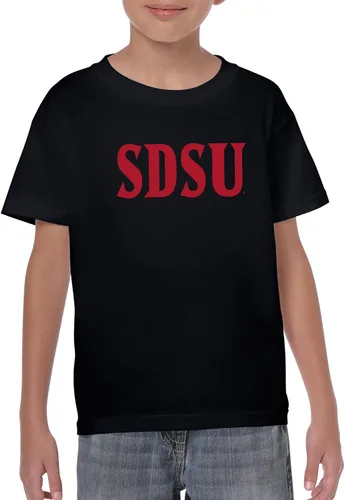Vista 2 de NCAA Basic Block - Camiseta juvenil de color del equipo, universidad, San Diego State Aztecs Negro