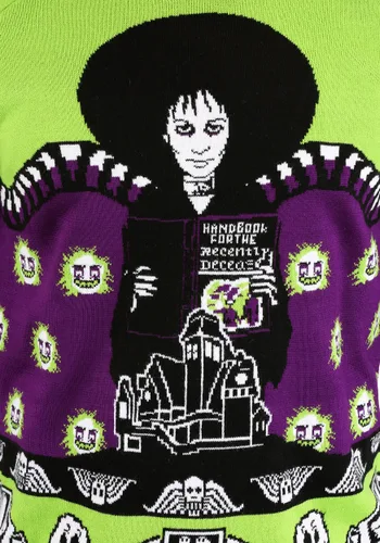 Vista 10 de Suéter de Halloween para Adultos Beetlejuice Lydia Deetz Multicolor