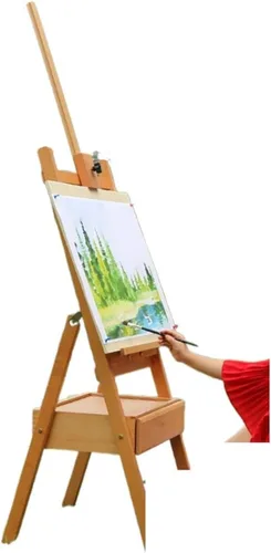 Vista 3 de MaGiLL Caballete de madera maciza Caballete de pintura al óleo para artista, Caballete de pintura, soporte grande para pintura de acuarela