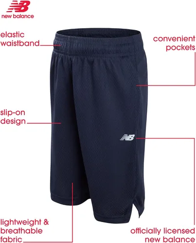 Vista 2 de New Balance Pantalones cortos deportivos para niños - Pantalones cortos de gimnasio de rendimiento con bolsillos - Pantalones cortos deportivos