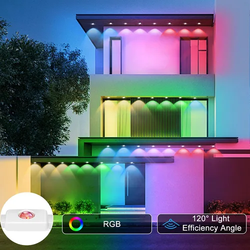 Vista 3 de Luces permanentes para exteriores de 50 pies con 30 luces LED RGB inteligentes, control remoto, aplicación/control remoto, impermeable IP67