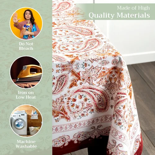 Vista 3 de Maison d' Hermine Mantel decorativo cuadrado 100% algodón, lavable, para comedor, fiestas de bufé y campamento, Acción de Gracias/Navidad, estampado