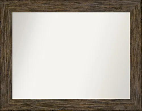 Vista 67 de Amanti Art Espejo personalizado, espejo de baño marrón Fencepost, espejo de pared o espejo de tocador de baño sobre el fregadero (27 x 27 pulgadas)