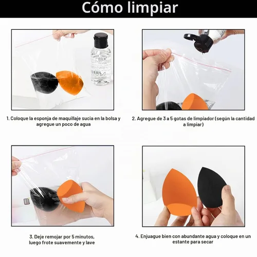 Vista 5 de 12 piezas de set de esponjas de maquillaje profesional, esponjas suaves y sin látex para aplicar maquillaje en la cara, esponjas cosméticas 12
