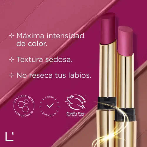 Vista 4 de L'bel Infini Lápiz Labial Hidratante Mate con Ácido Hialurónico 0.07 oz - Rosa Natural