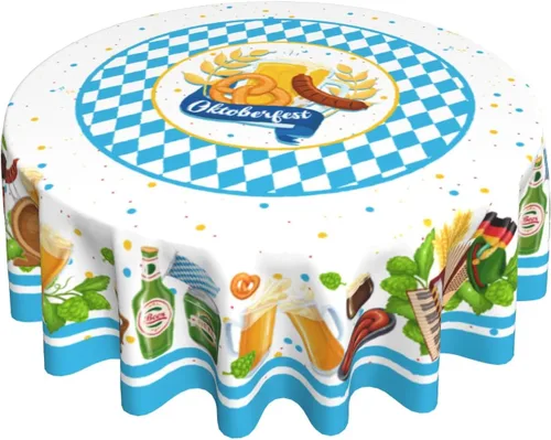 Vista 52 de Giwawa Mantel de Mesa Redondo con Bandera de EE. UU., Mantel Americano con Estrellas, Mariposas, Círculo, 152 cm. Mantel del 4 de julio, Día