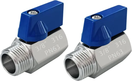 Vista 6 de Válvula de bola mini de acero inoxidable 316 Válvula de cierre de rosca NPT hembra x macho para agua, petróleo y gas