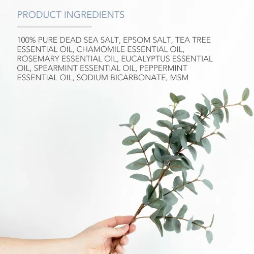 Vista 3 de Pure Body Naturals Aceite de árbol de té para pies y baño con Epsom y sal del mar muerto, 20 onzas, mezcla terapéutica, alivio para músculos