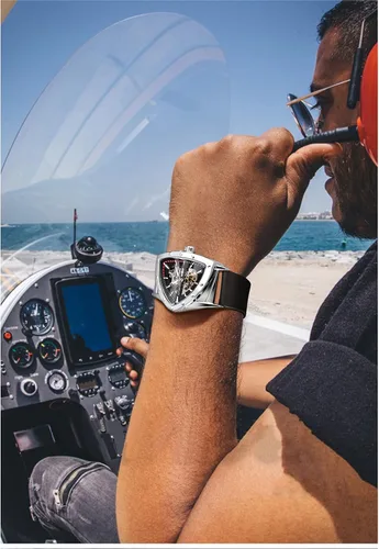 Vista 4 de FORSINING Relojes de esqueleto para hombre, reloj mecánico automático con esfera triangular, relojes de cuerda automática luminiscentes, pulsera