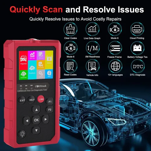 Vista 2 de Escáner Inalámbrico obd2 de Diagnóstico, Escáner Bluetooth OBD2 para Android e iPhone, Lector de Códigos del Motor con Datos en Vivo, Preparación