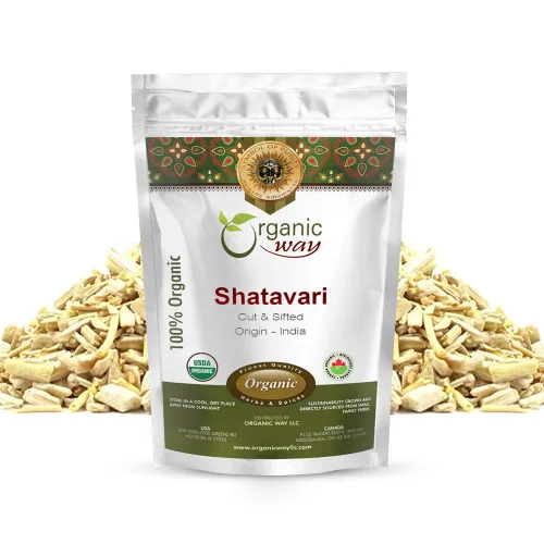 Vista 6 de Organic Way Shatavari seco cortado y tamizado (espárragos racemosus) - Certificado orgánico y Kosher Crudo, vegano, sin OMG y sin gluten