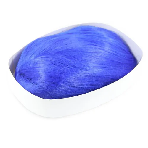 Vista 2 de EmaxDesign Pelucas de 28 pulgadas ondulado rizado Cosplay peluca con gorra de peluca y peine (azul oscuro)