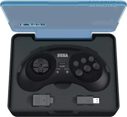 Vista 5 de Retro-Bit Sega Genesis 2.4 GHz Wireless Controller 8-Button Arcade Pad for Sega Genesis OriginalMini, Nintendo Switch, PC, Mac Includes 2 Receivers