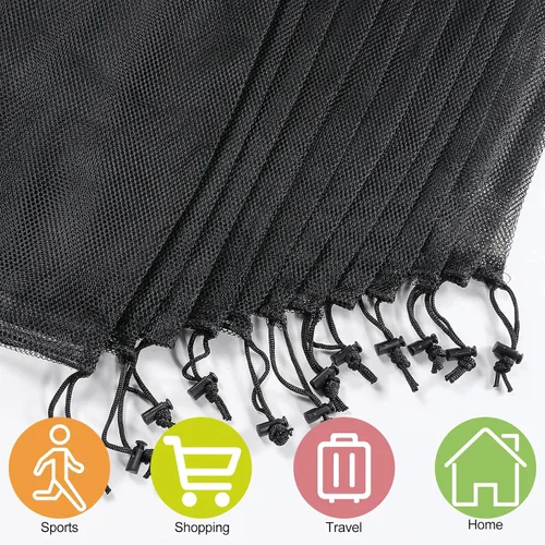 Vista 4 de 13 x 155 pulgadas 12 bolsas de malla con cordón para la ropa sucia bolsa de gimnasio con cordón y cierre de cordón