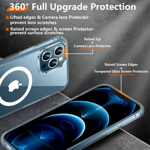 Vista 4 de Red2Fire - Funda magnética fuerte para iPhone 12 Pro Max de 6.7 pulgadas, compatible con MagSafe, protección contra caídas de grado militar