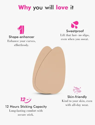 Vista 8 de PINQ POLKA Breast Lift Tape Pasties – 3 Pairs Adhesive Invisible Boob Tape for Saggy Breasts & 10 Seamless Nipple Covers