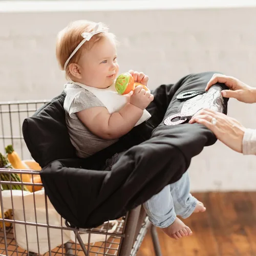 Vista 3 de Binxy Baby Funda para silla alta 2 en 1 y funda para carrito de compras para bebé, funda cómoda para carrito de comestibles, funda de carrito