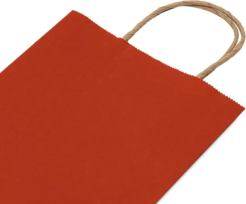Vista 8 de Prime Line Packaging Bolsas de regalo rojas, bolsas de regalo de papel kraft mini con asas, bolsas de mano para vacaciones, regalos de Navidad