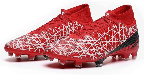 Vista 2 de Zapatos de fútbol de interior para hombre y mujer, tacos de fútbol de césped para niños grandes, botas de fútbol de tobillo alto AG FG TF tenis