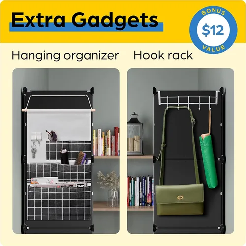 Vista 5 de CUBEDIY Organizador de Zapatos Gabinete Hasta 72 Pares, Zapatero Cubierto-Estante de Zapatos con Puerta Transparente
