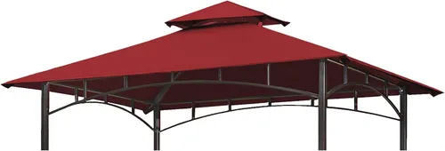 Vista 11 de Eurmax USA Cubierta de Reemplazo para Cenador de Parrilla de Alto Rendimiento 5x8, Toldo para Refugio de Barbacoa (Cacao)