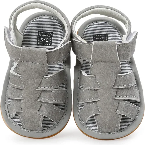 Vista 9 de Sandalias para bebé niña niño, suela antideslizante suave de primera calidad, sandalias de bebé para bebé, zapatos de playa casuales de verano